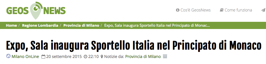 GeosNews - Evento Expo 2015